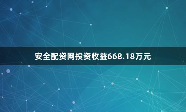 安全配资网投资收益668.18万元